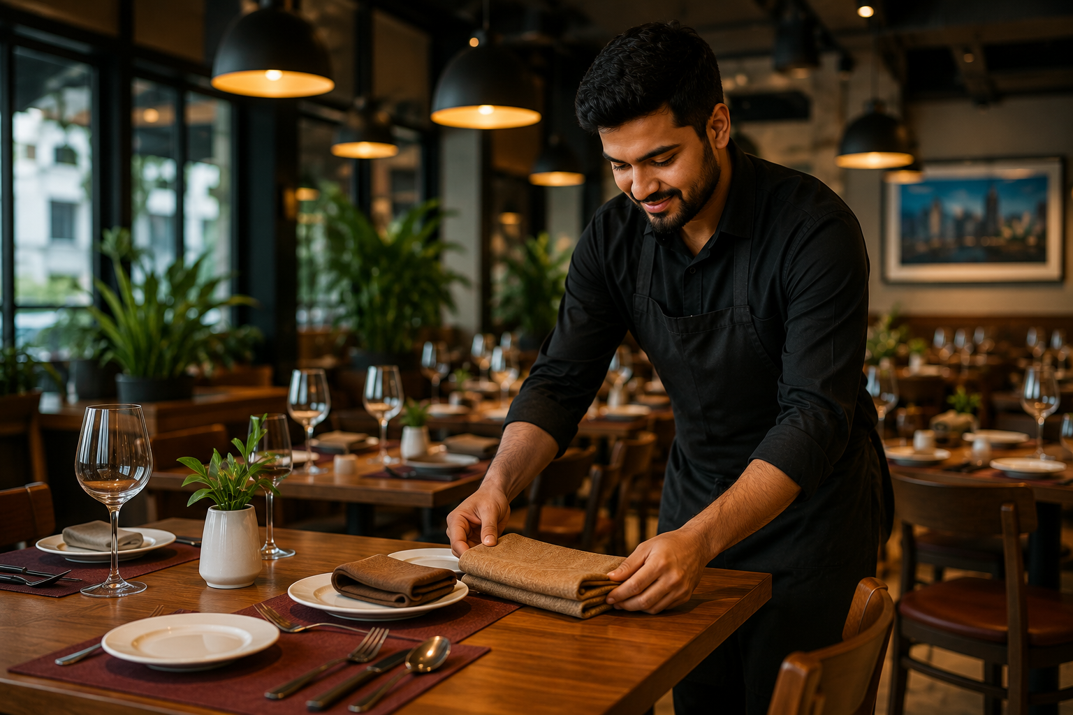 Commercial laundry services for restaurants and cafes